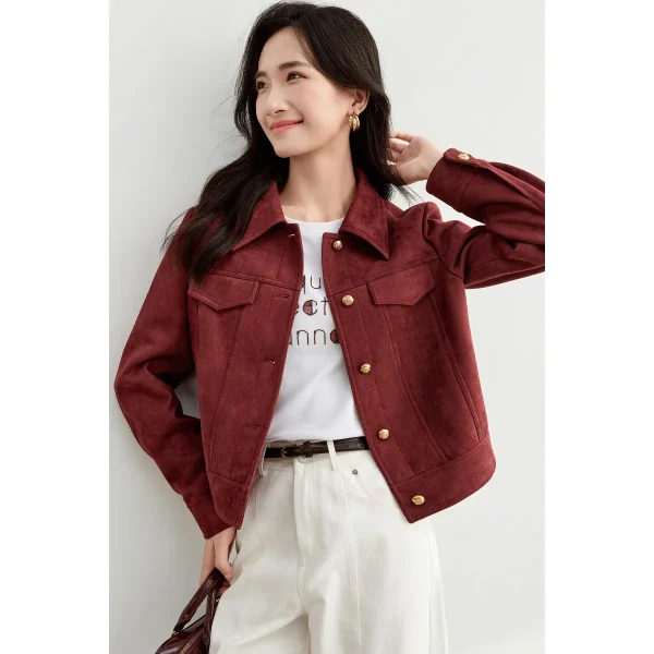 SENTUBILA Retro Leather Jackets for Women Winter Thick Warm Outerwear 2024 Vintage Moto Biker Jacket Female Short Coat 143W56798