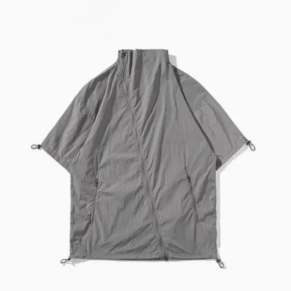 Sunscreen Jacket Fashion Simple Short Sleeve Korean Preppy Style Solid Safari Style Women Coat Top